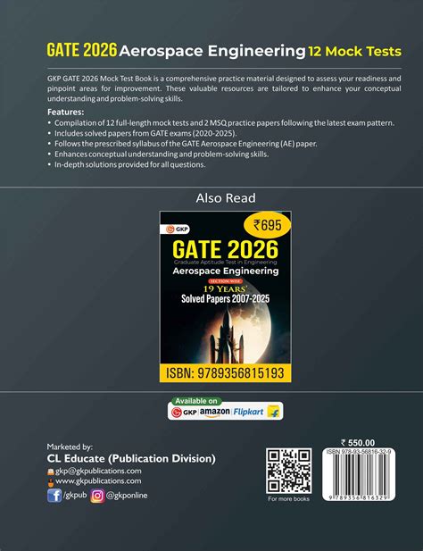 Buy GATE 2026: Aerospace Engineering (AE) 12 Full-Length Mock Tests ...