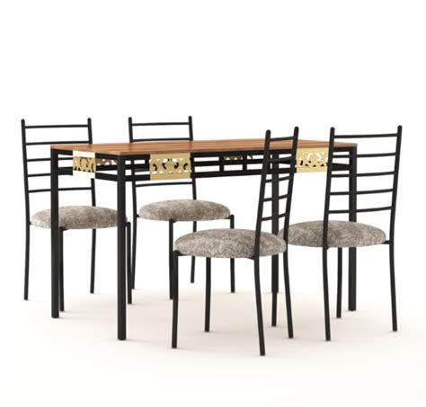 ANISHWAR Metal Framing 4 Seater Dining Table Set for Home | Engendered ...