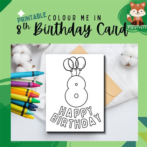 Happy 8th Birthday Printable Card