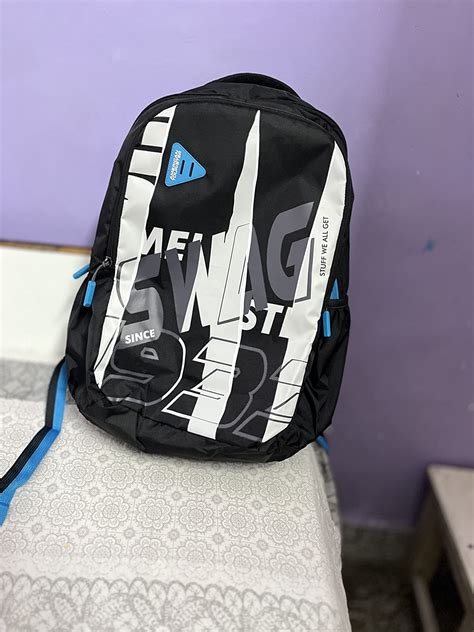 American Tourister Quad+ Polyester 3 Compartment Unisex Backpack (Black ...