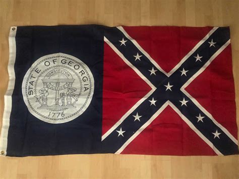 1956 Old Georgia State Flag 3' x 5' 600D Nylon Sewn and Embroidered ...