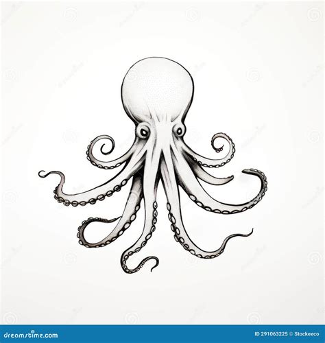 Intricate Octopus Tentacles Drawing on White Background Stock Illustration - Illustration of ...
