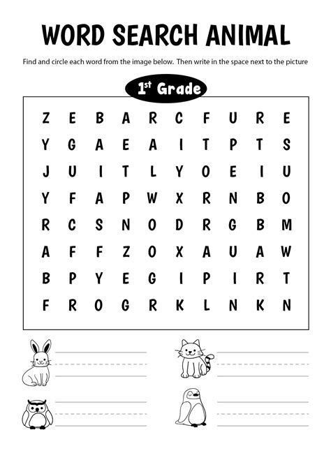1St Grade Word Search