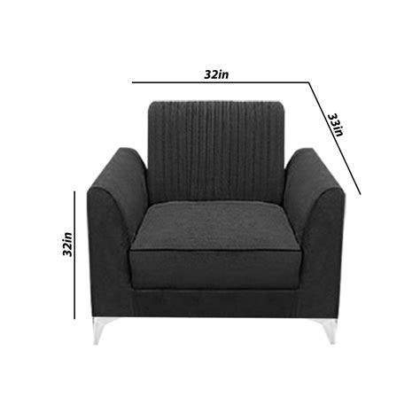 Casaliving Hasper 1 Seater Sofa Set for Living Room (Black) Premium Fa