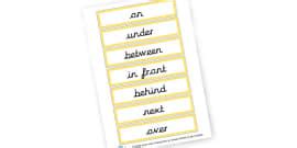 Preposition Bingo | Preposition Practice