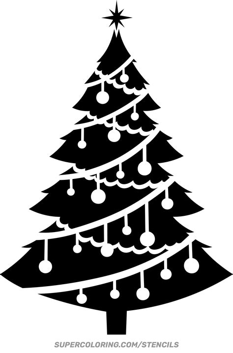 Stencil of Christmas Tree | Free Printable Papercraft Templates