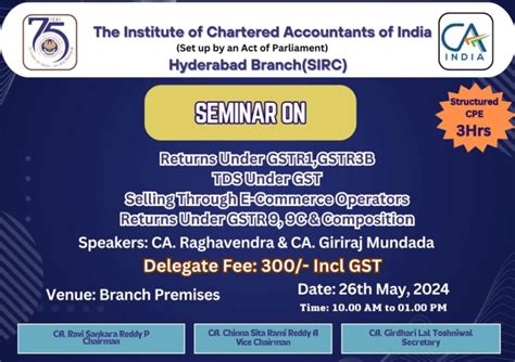 Event Details - Seminar on Returns Under GSTR1,GSTR3B TDS Under GST ...