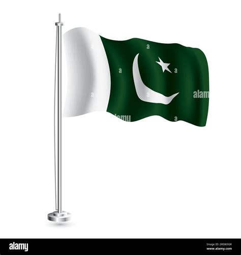 Pakistani Flag. Isolated Realistic Wave Flag of Pakistan Country on ...