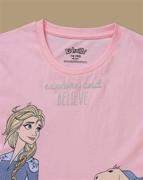 Frozen Printed Relaxed Fit Tshirt For Girls – Kidsville