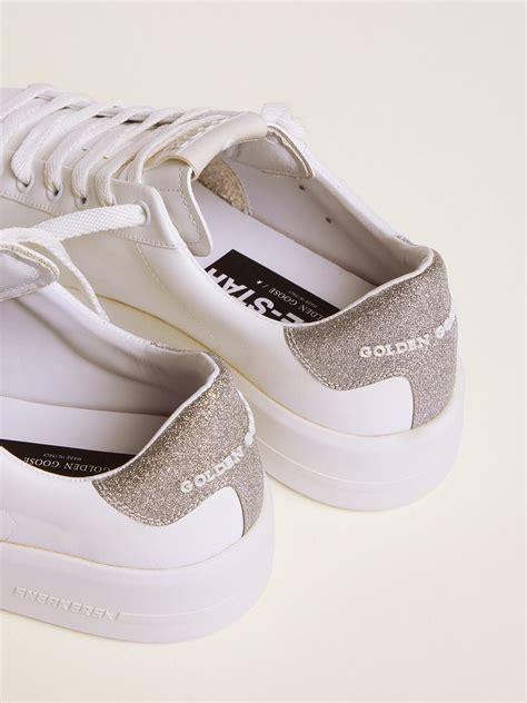 Women's Purestar sneakers with glittery silver heel tab | Golden Goose ...