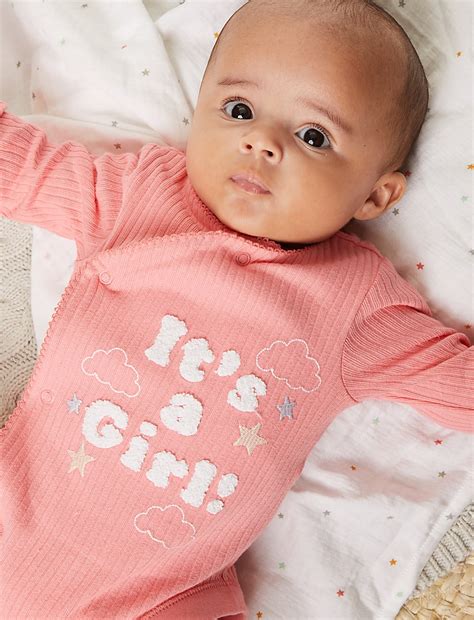 Buy Pure Cotton It's a Girl Bodysuit (0-3 Mths) at Marks & Spencer