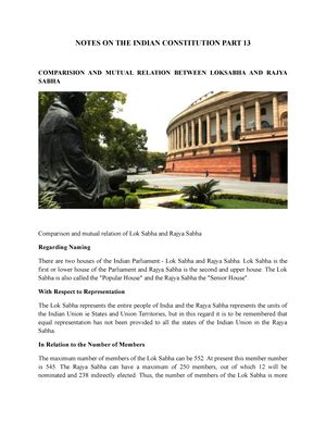 Notes ON THE Indian Constitution PART 15 - NOTES ON THE INDIAN ...