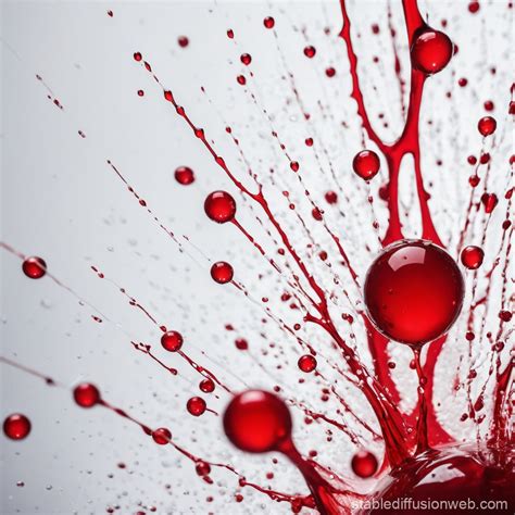 Bright Red Blood Splatter on Stark White Background | Stable Diffusion ...