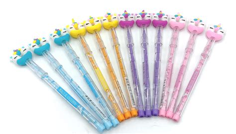 GOLD LEAF Unicorn Design Mechanical Pencils Stackable Push Pencils for ...