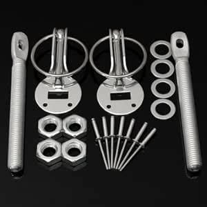 Universal Alloy Mount Bonnet Hood Pin Pins Lock Latch Kit RaceCar ...