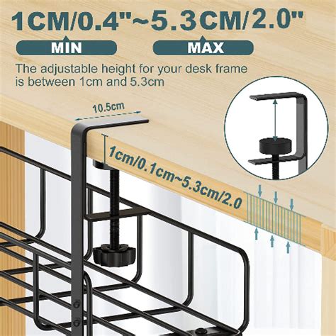 Buy HOT Under Desk Cable Management Tray Holder Clips Retractable Clamp ...