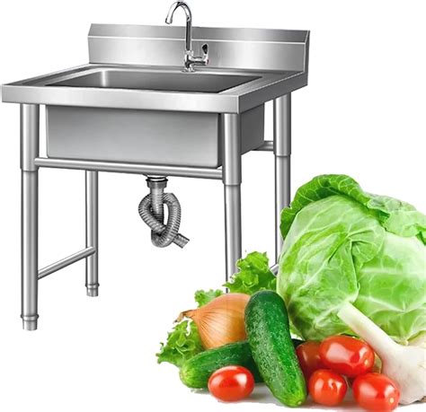 Stainless steel utility sink with legs,laundry room sink 1 Compartment ...