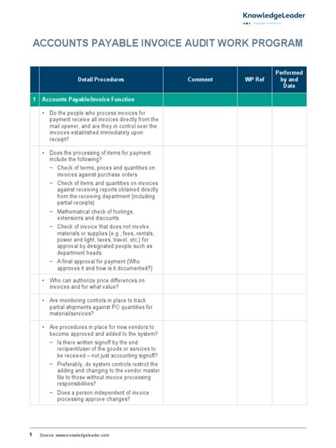 Image result for Accounts Payable Audit Program Sample