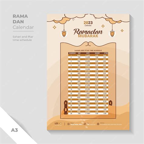 Premium Vector | Sand color ramadan calendar template. unique design ...