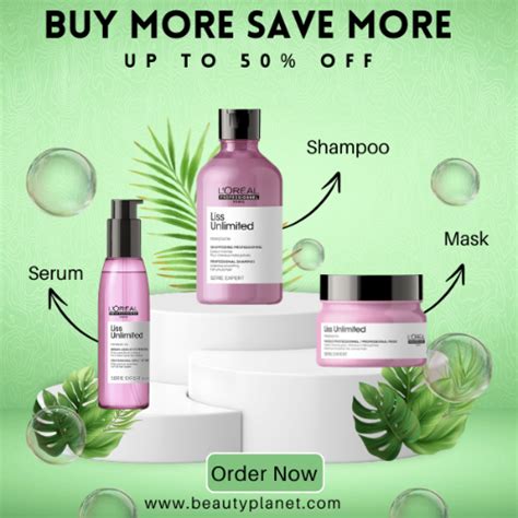 L’Oreal Professionnel Liss Unlimited Hair Care Combo Pack (Serum ...