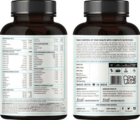 Buy ZINGAVITA MULTIVITAMIN WITH BIOTIN ZINC SUGAR FREE VEG SUPPLEMENT ...