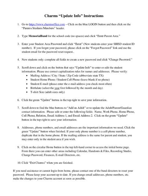 Fillable Online Charms Office Assistant Instructions for logging in and ...