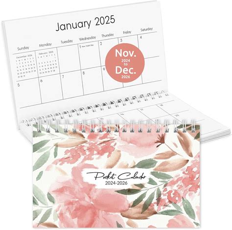 Amazon.com : Zuozee Pocket Calendar 2025-2026, Small Pocket Planner ...