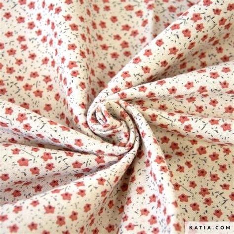 Camellia flowers cotton flannel fabric - Autumn / Winter | Katia.com