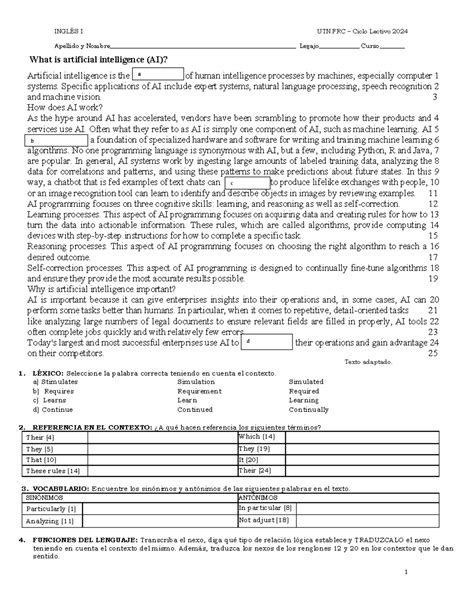 3 Simulacro Pd S 2024 inglés I - INGLÉS I UTN FRC – Ciclo Lectivo 2024 ...