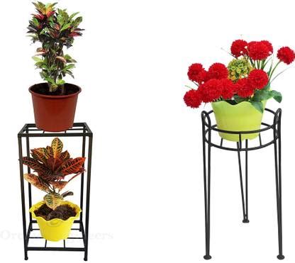 GREEN TOUCH Best Combo of 2 Plant Pot Stand,Flower Pot Stand,Gamala pot ...