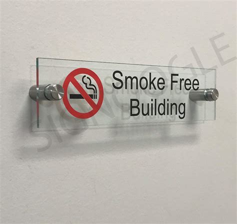 SIGNOOGLE Smoke Free Building Acrylic Sign Boards for Bank Restaurant ...