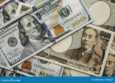 Dollar and Yen stock photo. Image of bill, japan, financial - 128082264