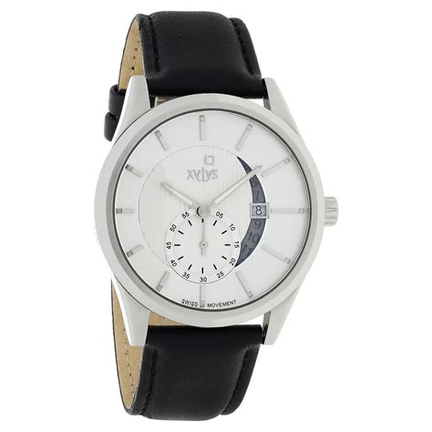 Buy Online Xylys Swiss Analog Black Leather Strap and Silver Dial Watch ...