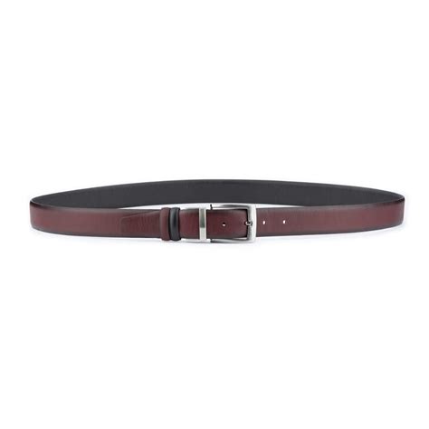 Buy Mens Burgundy Black Reversible Leather Belt - LeatherBeltsOnline.com