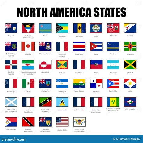 North America States Flag, All Countries Stock Vector - Illustration of ...