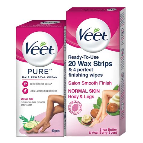 Buy Veet Hair removal cream- Normal skin-50 gm & Full Body Waxing Kit ...