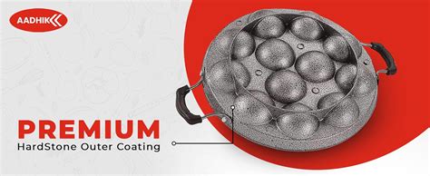 Buy AADHIK Appam Pan With Lid - 12 Cavity Maker, Non-Stick Aluminium ...