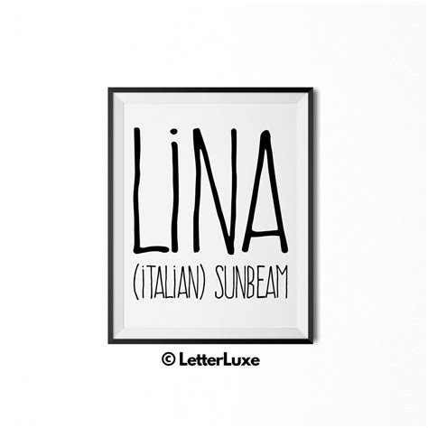 Lina Name Meaning Art – Birthday Gift for Girl or Woman - New Baby Gift ...