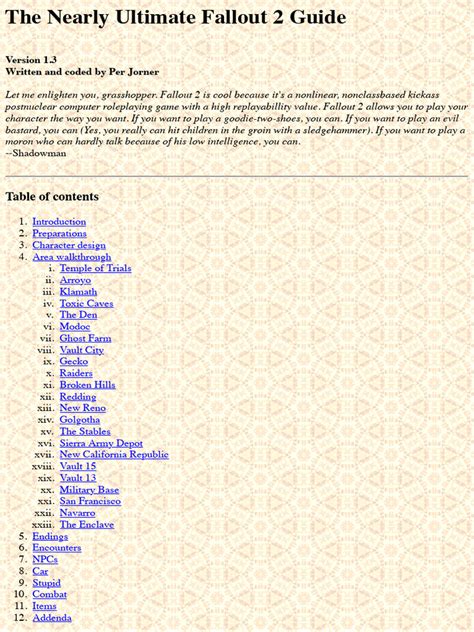 Image result for Fallout 2 RP Walkthrough