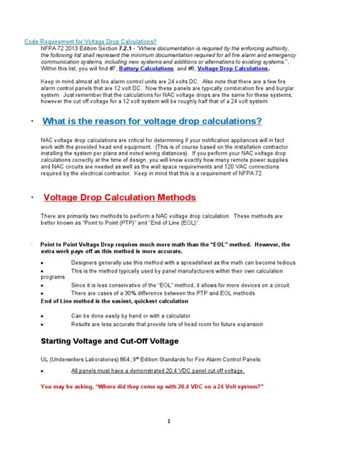 Image result for Fire Alarm System Voltage Drop Calculation