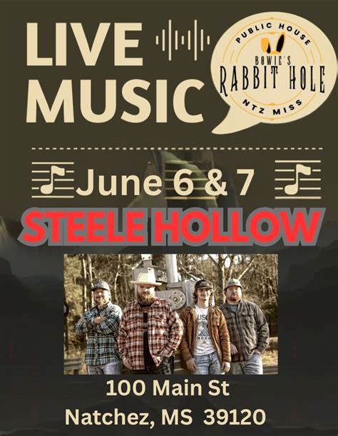 Bowie”s Rabbit Hole “Natchez”, Bowie’s Rabbit Hole, Natchez, 6 June to ...