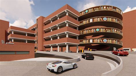 Library parking lot 3D model | CGTrader