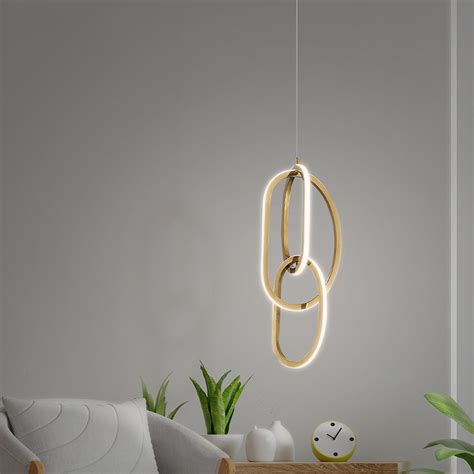 Hdc 3 light Looping Pendant Gold Body Stainless Steel Modern Led Chand