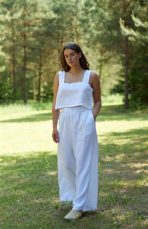 White Co-ord Set Women | Linen Blend