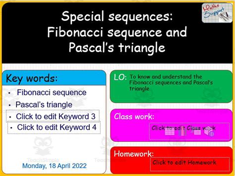 Other sequences: Fibonacci sequence and Pascal's triangle by Teach Simple