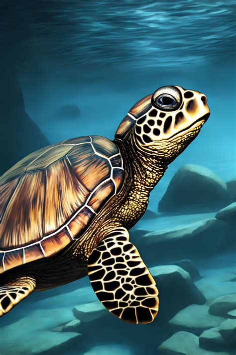 Sea turtle canvas gallery wraps beautiful underwater print fine art sea ...