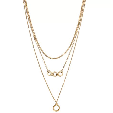Sonoma Goods For Life® Gold Tone 3 Row Multi Chain with Link Details ...
