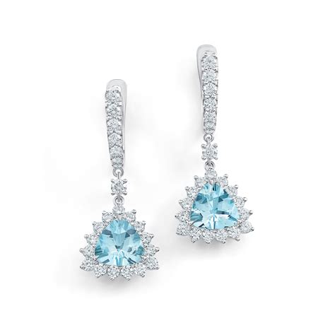 Серьги с аквамаринами из белого золота - купить | Parure Atelier