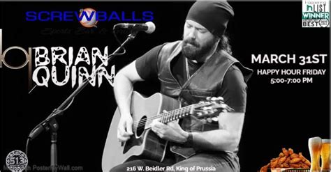 Brian Quinn returns to Screwballs Happy Hour!, Screwballs Sports Bar ...