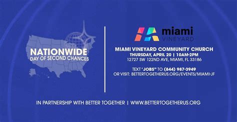 Miami, FL - Nationwide Day of Second Chances Job Fair, Miami Vineyard ...